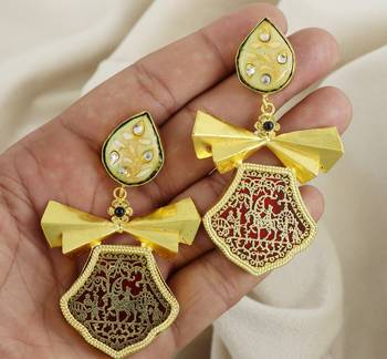 Gold Plated Meena Handmade Designer Earrings Fashion Jewelry 3