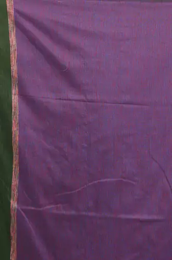 Green cotton soft saree with stripe pattern