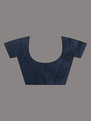 Aegean blue cotton soft saree with stripe pattern 5