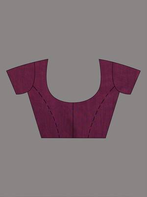 Purple cotton soft saree with stripe pattern 5