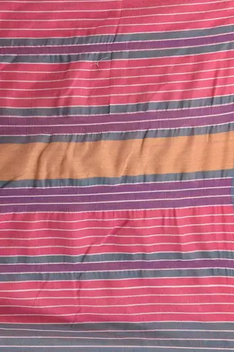 Honey yellow cotton soft saree with stripe pattern