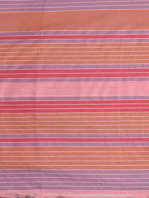 Pink cotton soft saree with stripe pattern 4