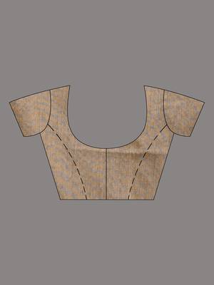Ecru stripe cotton soft saree with sequins 5