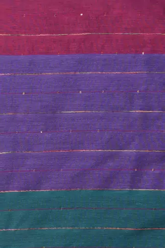 Violet stripe cotton soft saree with sequins