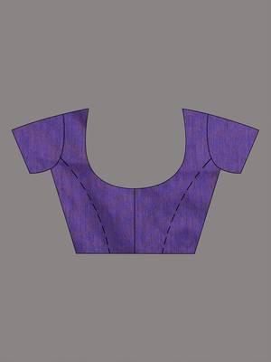 Violet stripe cotton soft saree with sequins 5