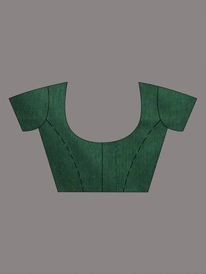 Green stripe cotton soft saree with sequins 5