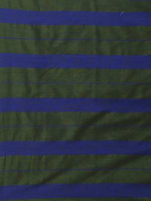 Green cotton soft saree with stripe pattern 4