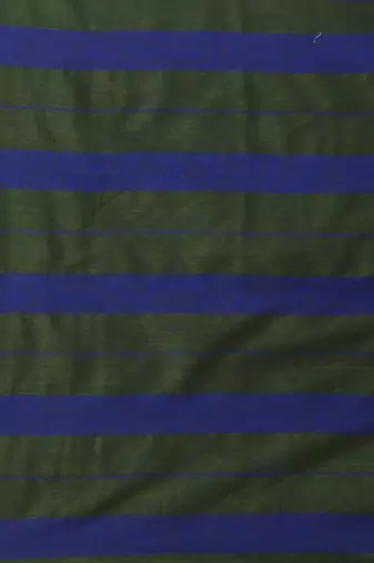 Green cotton soft saree with stripe pattern