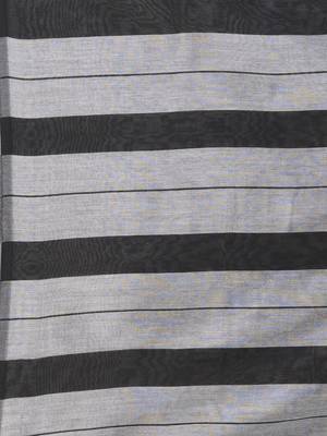 Grey cotton soft saree with stripe pattern 4