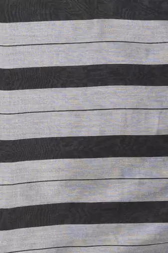 Grey cotton soft saree with stripe pattern