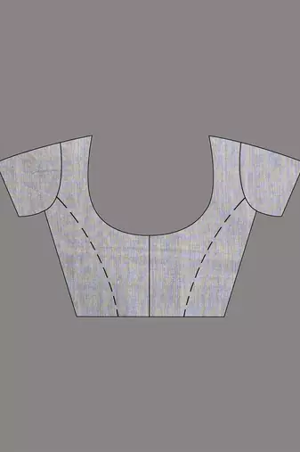 Grey cotton soft saree with stripe pattern