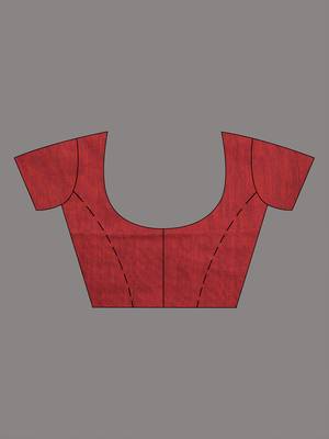 Dark red cotton soft saree with stripe pattern 5