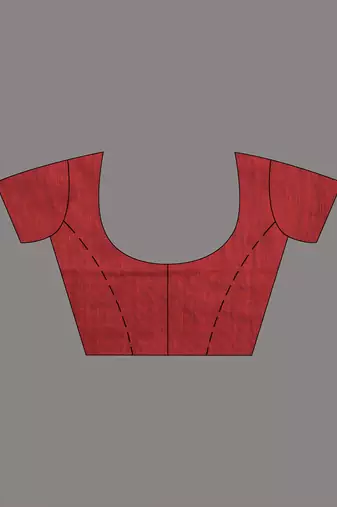 Dark red cotton soft saree with stripe pattern