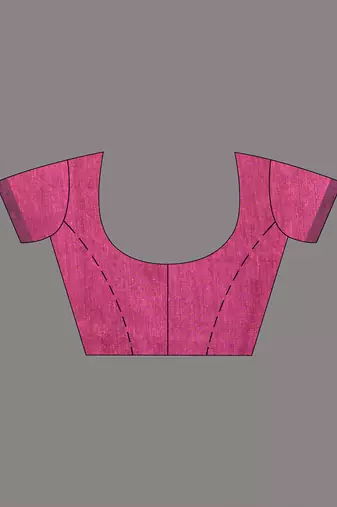Pink and mustard cotton soft saree with stripe pattern