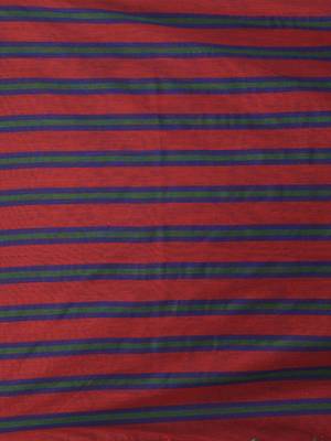 Red cotton soft saree with stripe pattern 4
