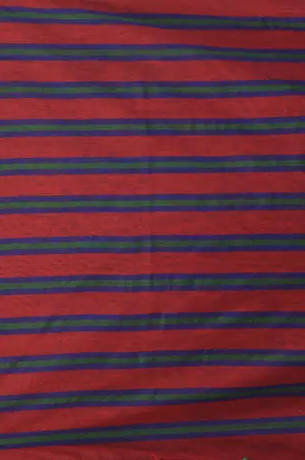 Red cotton soft saree with stripe pattern