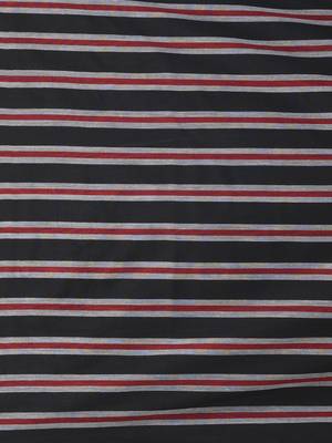 Black cotton soft saree with stripe pattern 4
