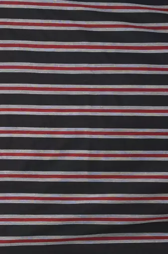 Black cotton soft saree with stripe pattern