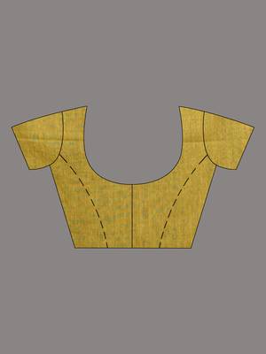 Corn yellow cotton soft saree with stripe pattern 5