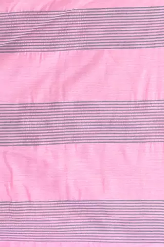 Pink cotton soft saree with stripe pattern