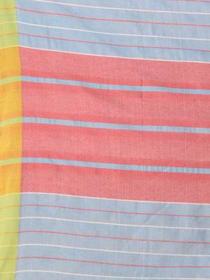 Light violet cotton soft saree with stripe pattern 4