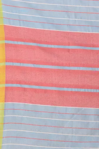 Light violet cotton soft saree with stripe pattern