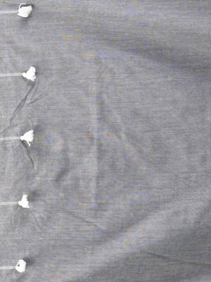 Grey cotton soft saree with pompom 4