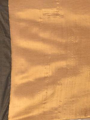 Golden tissue soft saree with pompom 4