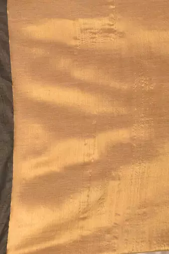 Golden tissue soft saree with pompom
