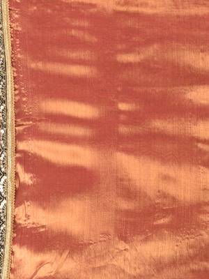 Green and orange shimmer tissue saree with gota patti borders 4