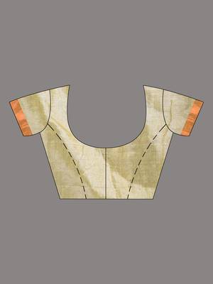 Grey and copper tissue soft saree with pompom 5