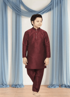 Art silk kurta churidar for kid"s 1
