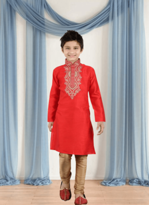 Art silk kurta churidar for kid"s 1