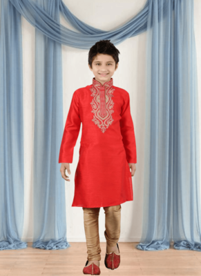Art silk kurta churidar for kid"s 2
