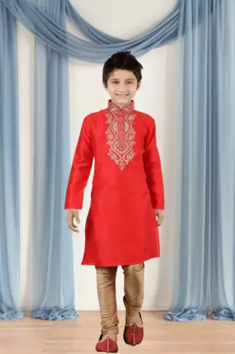 Art silk kurta churidar for kid"s