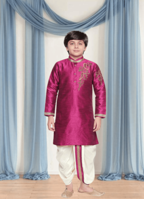 Art silk kurta patiala for kid"s 1