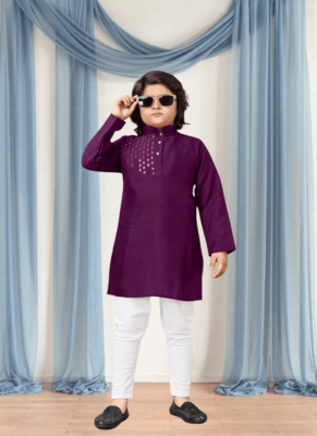 Art silk kurta churidar for kid"s 1