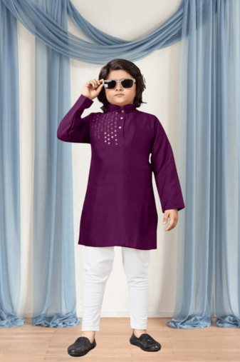Art silk kurta churidar for kid"s