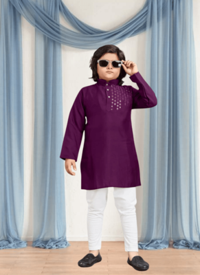 Art silk kurta churidar for kid"s 2