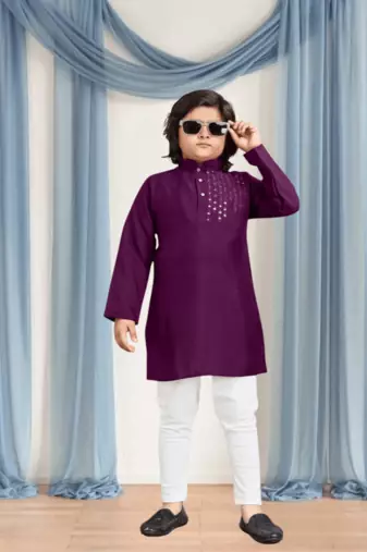 Art silk kurta churidar for kid"s