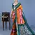orange polyester viscose silk patola printed saree