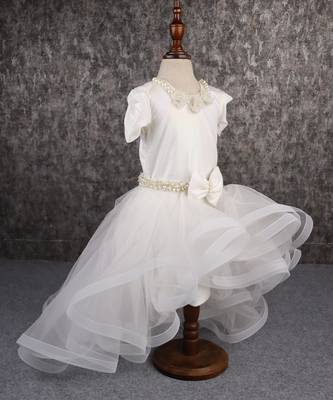 White dress with detachable drape. 2