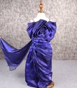 Royal blue drape skirt top set