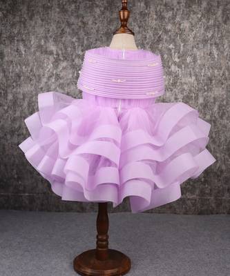 Lavender structured dress with detachable drape 2