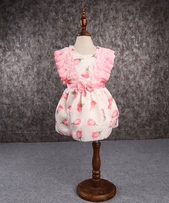 Flower print pink dress 1