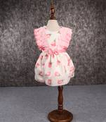 Flower print pink dress