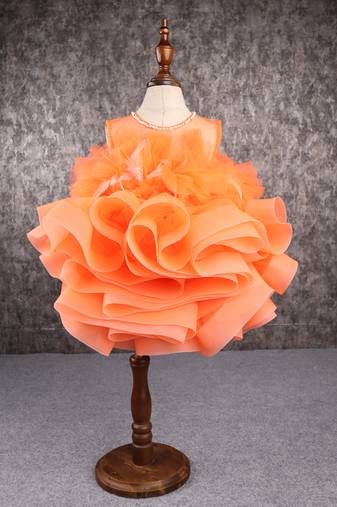 Orange feather dress