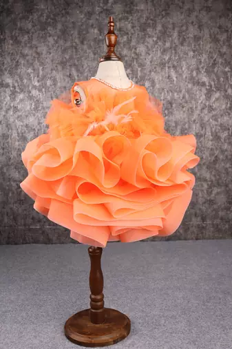 Orange feather dress