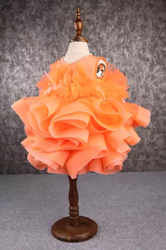 Orange feather dress