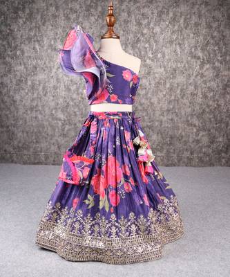 Floweral print lehenga set 1